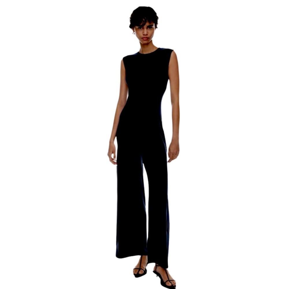 Aritzia Babaton Black Wide Leg Jumpsuit